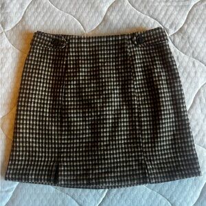 Altar’d State Brown and Cream Plaid Mini Skirt Size Womens M